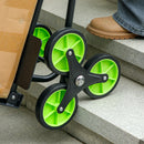 Carrello Portapacchi per Scale 6 Ruote 44x67x106,5 cm Pieghevole Portata 120kg in Acciaio Verde      