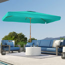 Ombrellone da Giardino 300x200x235H cm Inclinabile e Anti UV 50+ Turchese  