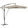 Ombrellone a Sbalzo 247x247 cm con Base a Croce e Manovella in Metallo e Poliestere Cachi