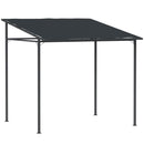 Gazebo Pergola Addossata Inclinata con Chiusure a Strappo 238x238x235-194 cm Grigio Scuro    