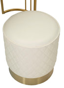 Toeletta Sharon Panna con Puff 120x40x75 cm in Pino e MDF e Metallo e Plastica      