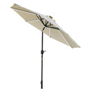 Ombrellone da Giardino con Luci LED a Pannello Solare Ø2,66m in Metallo e Poliestere Bianco Crema