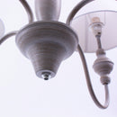 Lampadario a Sospensione Ø56 in MDF Design Shabby Bianco