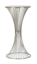 Tavolinetto Funnel Ø50x100 cm in Ferro e Marmo Argento      