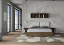 Letto Matrimoniale Struttura Noce con Cuscini in Similpelle Egos Appia Bianco Varie Misure