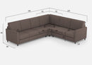 Divano Angolare 6 Posti 281x221x85 cm Karay in Tessuto Talpa