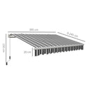 Tenda da Sole a Bracci 395x245 cm Avvolgibile a Manovella Blu e Bianco   