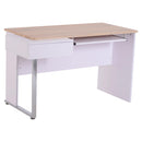 Scrivania da Ufficio con Ripiano Tastiera in Legno Bianco e Rovere 130x70x75.5 cm 