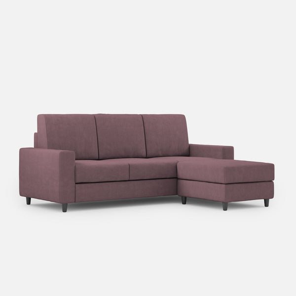 Divano 3 Posti con Pouf 208x155x85 cm Sakar in Tessuto Prugna acquista