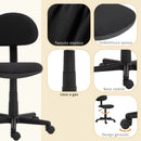 Sedia da Ufficio Girevole 43x51x73-85 cm in Tessuto Elastico Nero   