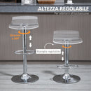 Set 2 Sgabelli da Bar Girevoli in Acrilico Trasparente  