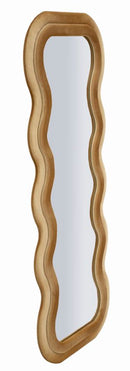 Specchio da Muro Emily Velluto Oro 60x6x160 cm in MDF e Poliestere e Specchio Oro      