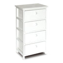 Cassetiera con 4 Cassetti in Legno Paulownia Bianco Fadi Seconda Scelta