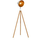 Lampada da Terra Tripode in Legno con Paralume in Metallo 70x70x170 cm E27 