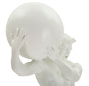 Statuetta Atlas 18x12,5x50 cm in Resina Bianco      