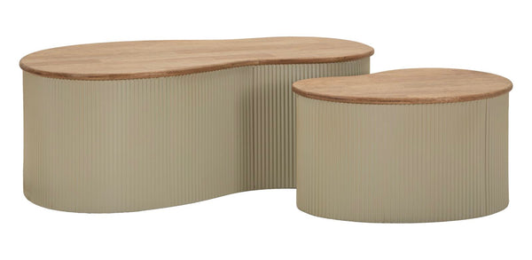 Tavolini da Caffè Frankfurt Coppia Bianchi 87x53x32 cm in Gomma e Metallo acquista