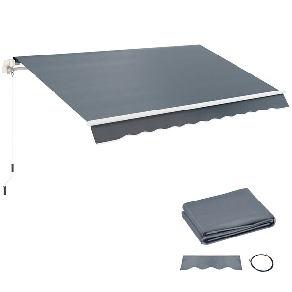 Telo di Ricambio Tenda Parasole Retrattile 282x250 cm in Poliestere Anti UV 50+ Grigio prezzo