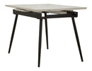 Tavolo da Pranzo Allungabile Matt 120x80x75 cm in Metallo e Ceramica Nero e Bianco      