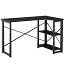 Scrivania da Ufficio Angolare 120x72,5x76,5 cm in MDF e Metallo Nero