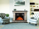 Camino Elettrico da Pavimento 88x118x30,5 cm Effetto Fiamma 1500W Stone & Ararat Noce