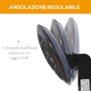 Lampada Riscaldante a Parete Radiatore per Esterni 2000W in Alluminio Nero 