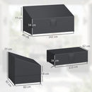 Set 4 Coperture per Mobili da Giardino 4 Pezzi Impermeabili in Tessuto Oxford 420D Nero      