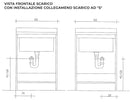 Mobile Lavatoio 60x50x85cm 2 Ante Asse in Termoplastico Montegrappa Marella Bianco con Cesto
