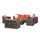 Set Salotto da Giardino 2 Divani 2 Poltrone Tavolino e Contenitore in Rattan Marrone e Arancione