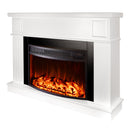 Camino Elettrico da Pavimento 95x145x30 cm Effetto Fiamma 1850W Marina xl & Elbrus Bianco/nero