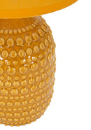 Lampada da Comodino Points Ocra Ø15x30,5 cm in Ceramica e Ferro e Tessuto Senape      