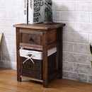 Comodino 2 Cassetti in Legno Massello 28x30x45 cm Fumer Elliot Noce