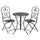 Set Bistrot Tavolo e 2 Sedie da Esterno in Ferro Nero Provence Breakfast