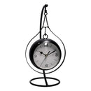 Orologio da Tavolo Pendolo 16x13,5xh33 cm in Metallo Nero
