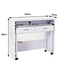 Scrivania Tavolo Porta PC con due Ripiani con Ruote in Legno MDF Bianco 100x36x88 cm 