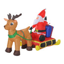 Babbo Natale Gonfiabile con LED per Interni ed Esterni 152x72x122 cm 