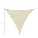 Tenda Vela da Giardino Triangolare in HDPE Crema 5x5x5m 