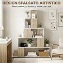 Libreria Moderna 120x22x131,5 cm a 5 Ripiani con Design a Gradini Bianco e Legno      