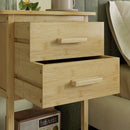Set 2 Comodini con 2 Cassetti e Ripiano Inferiore in stile Nordico 40x34x60 cm in Bambù 