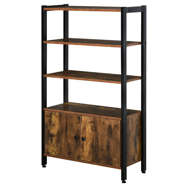 Libreria Moderna 3 Ripiani e Armadietto 70x30x120 cm in Metallo e Legno Truciolare Marrone online