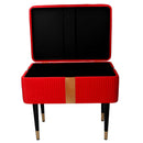 Panca Contenitore 50x35xh47 cm in Tessuto Velluto Rosso
