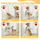 Cancello per Cani e Gatti Estensibile 75-85x2x76 cm con Gattaiola Integrata in Acciaio e ABS Bianco      