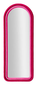 Specchio da Muro Cloe Velluto Fuxia 60x4x160 cm in MDF e Poliestere e Specchio Fucsia      
