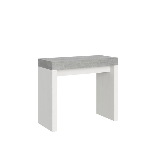 prezzo Consolle Allungabile 90-300x40x77 cm in Nobilitato Grigio e Bianco