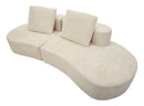 Divano Island Bianco 238x92x78 cm in Spugna e Poliestere Bianco      