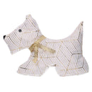 Fermaporta tessuto cane bianco cm 35x5xh26