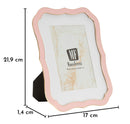 Cornice Margot Rosa 17x1,4x21,9 cm in Zinco e Vetro Rosa e Oro      