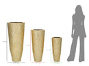 Porta Vasi Glasy Tris Ø50,8x114,9 cm - Ø40x92,7 cm - Ø29,8x70,5 cm in Ferro Oro      