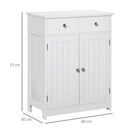 Mobile da Bagno 2 Ante con Cassetti 60x30x75 cm in Legno Bianco  