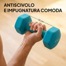Set 8 Manubri Pesi Esagonali Antiscivolo 20 kg Totali con Supporto in Metallo e Plastica Multicolore      
