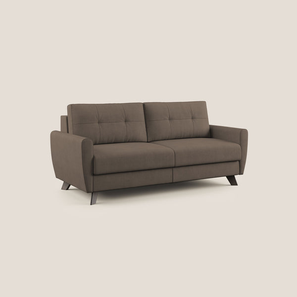 Divano Letto 3 Posti 208x97x96 cm in Tessuto Marrone acquista